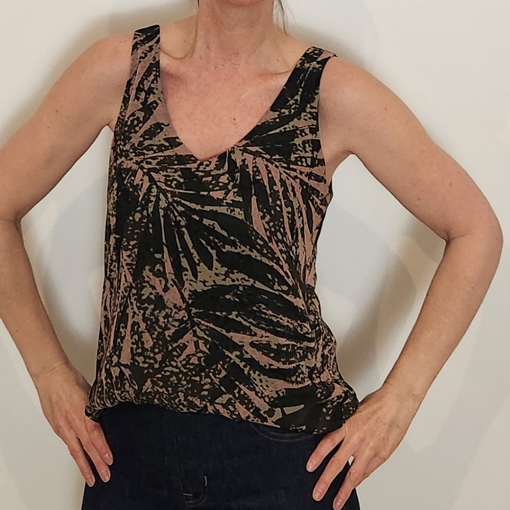 RW&CO. Black and Pink Patterned Tank Top